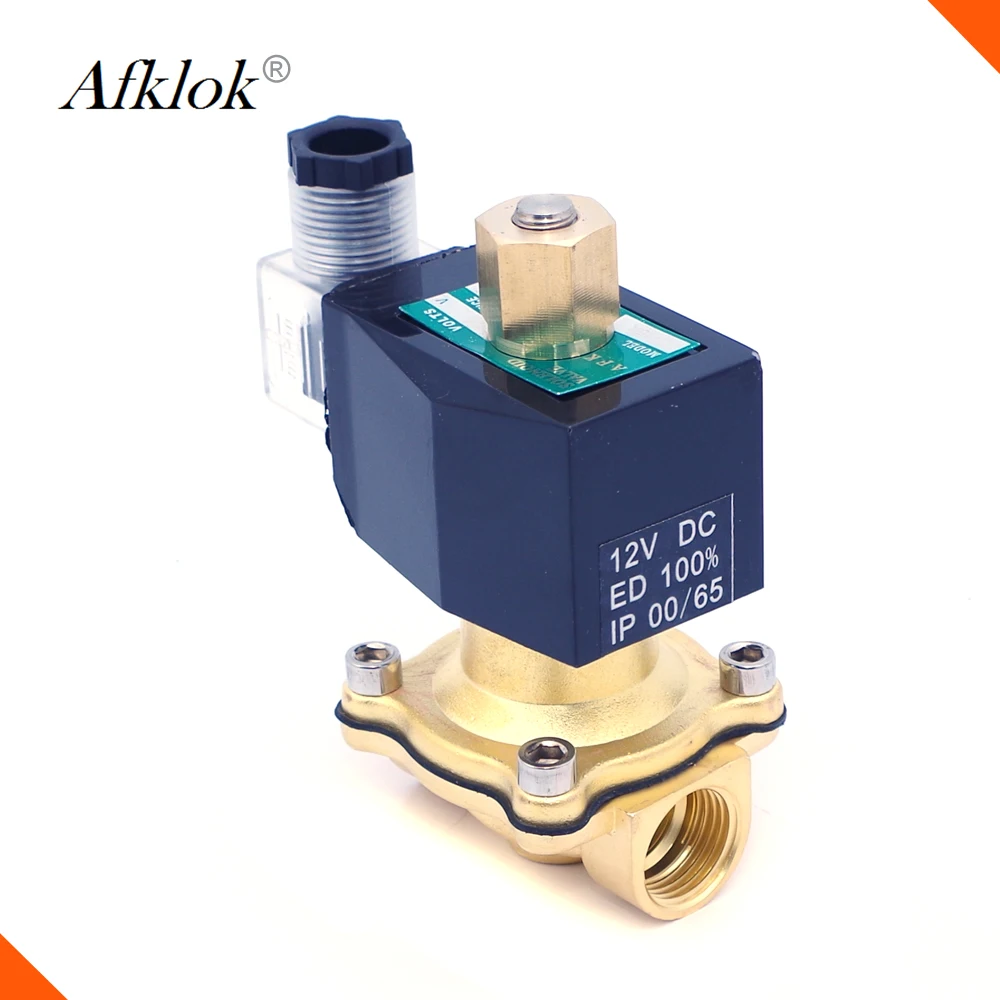 Нормально открытый электромагнитный клапан 1/2 Электрический водяной латунный