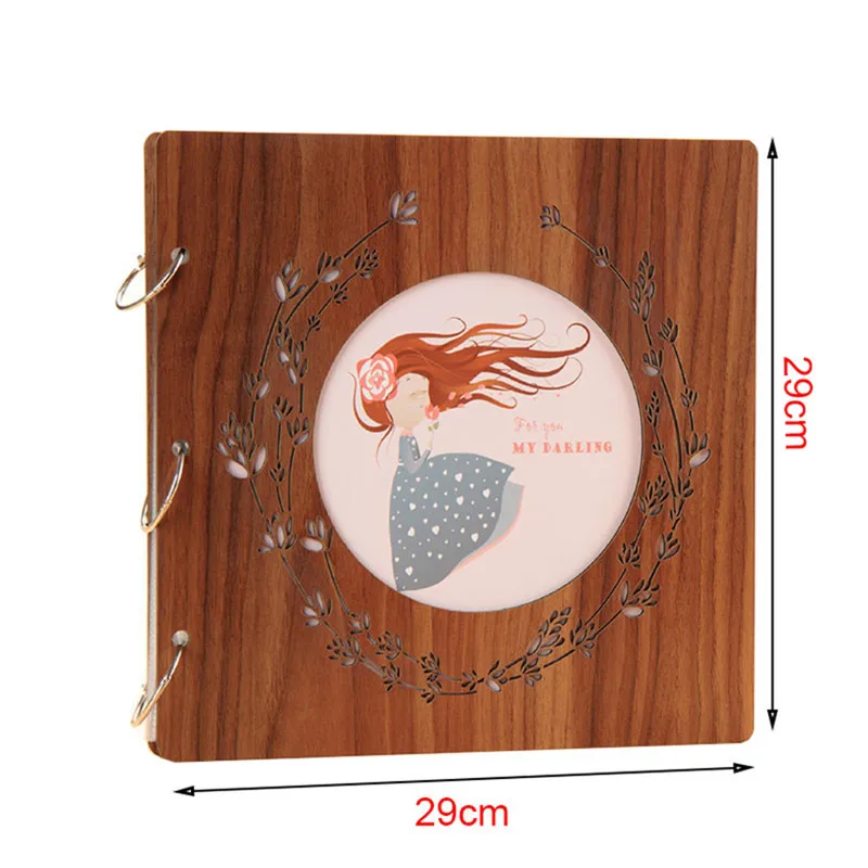 Новый 6 дюймовый покрытый деревянный альбом свободный лист Детская пара паста