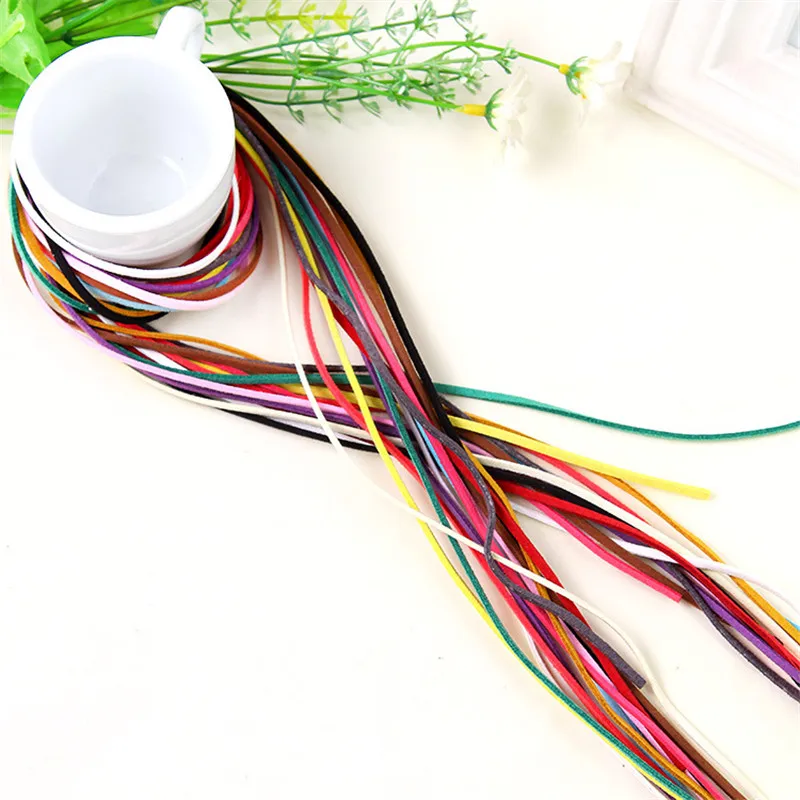 1 м 3 мм ширина корейский искусственного замша шнур многоцветный плоский кожаный