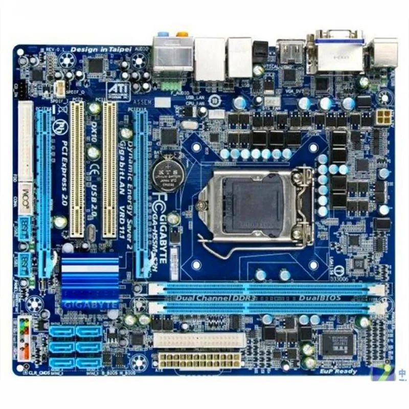 100% оригинальная материнская плата Gigabyte H55M S2H LGA 1156 GA DDR3 десктопная плата|desktop