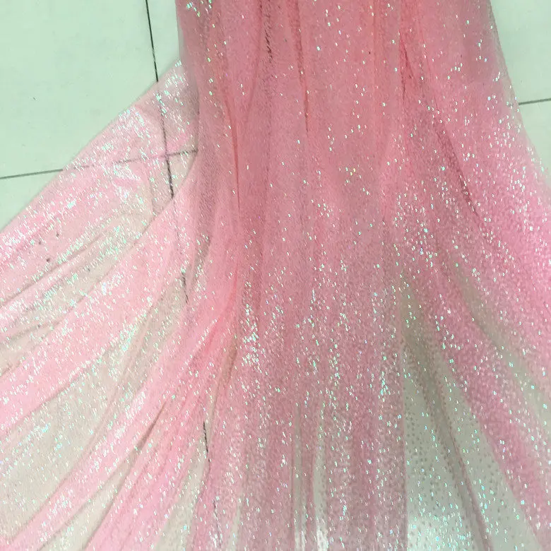 Pink GLace 1 м/лот, 8 цветов, бронзовая сетка, градиентная ткань с золотыми блестками, платье для сцены, свадебное платье, ткань с блестками, TX743 - Цвет: Pink