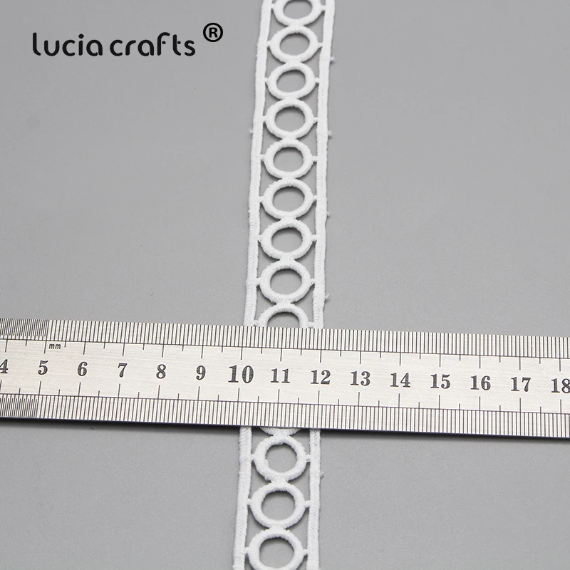 Lucia crafts 3 ярдов/партия белый круговой кружевной отделкой лента для самостоятельного пошива одежды Свадебная вечеринка Декор аксессуары материалы N0405