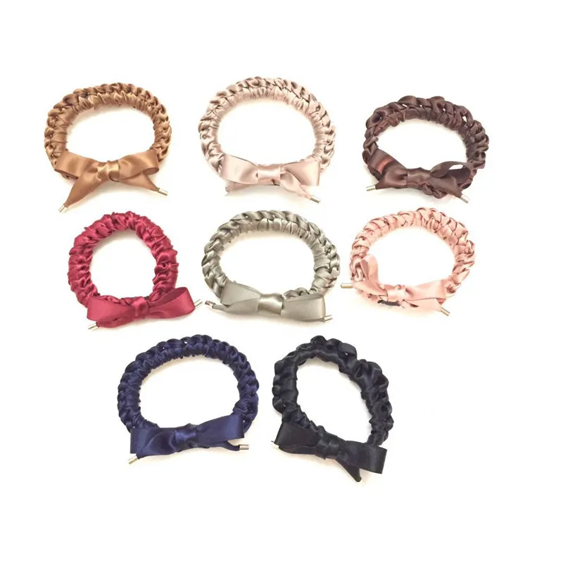 

New arrival Fashion women lovely knot bow Hair bands solid college hair scrunchies girl's hair Tie Accessories Ponytail Holder