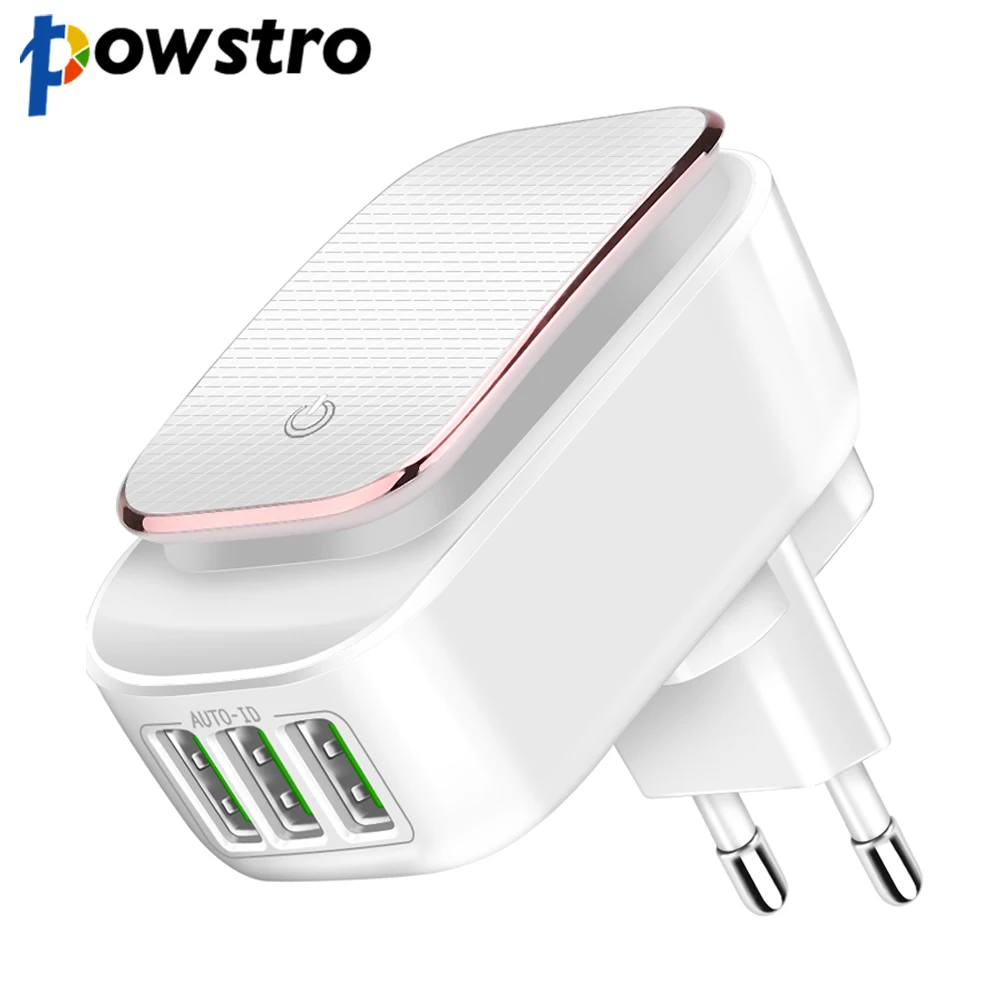 Powstro 3 портовый светодиодный usb адаптер для зарядки 5 В 4 А макс. 2 в 1 дорожный