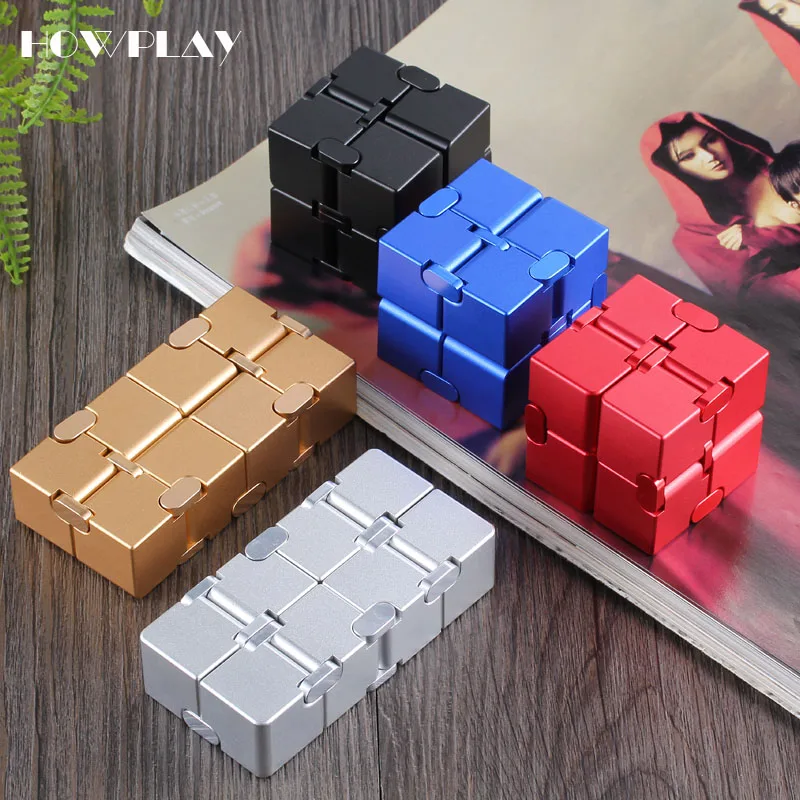Howplay куб из металла снятие стресса Куб ВОЛШЕБНЫЙ Спиннер антистресс облегчение