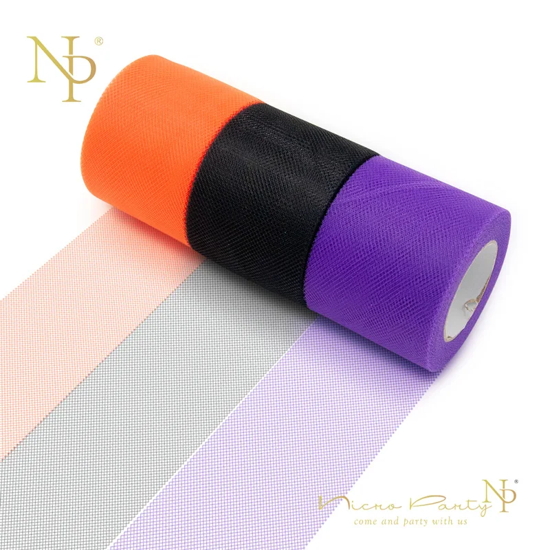 Nicro 3 шт./компл. 25 ярдов для Хэллоуина, черный, оранжевый, фиолетовый, рулон тюля юбка-пачка сделай сам/День Святого Валентина Декор украшение дома вечерние# Tul12