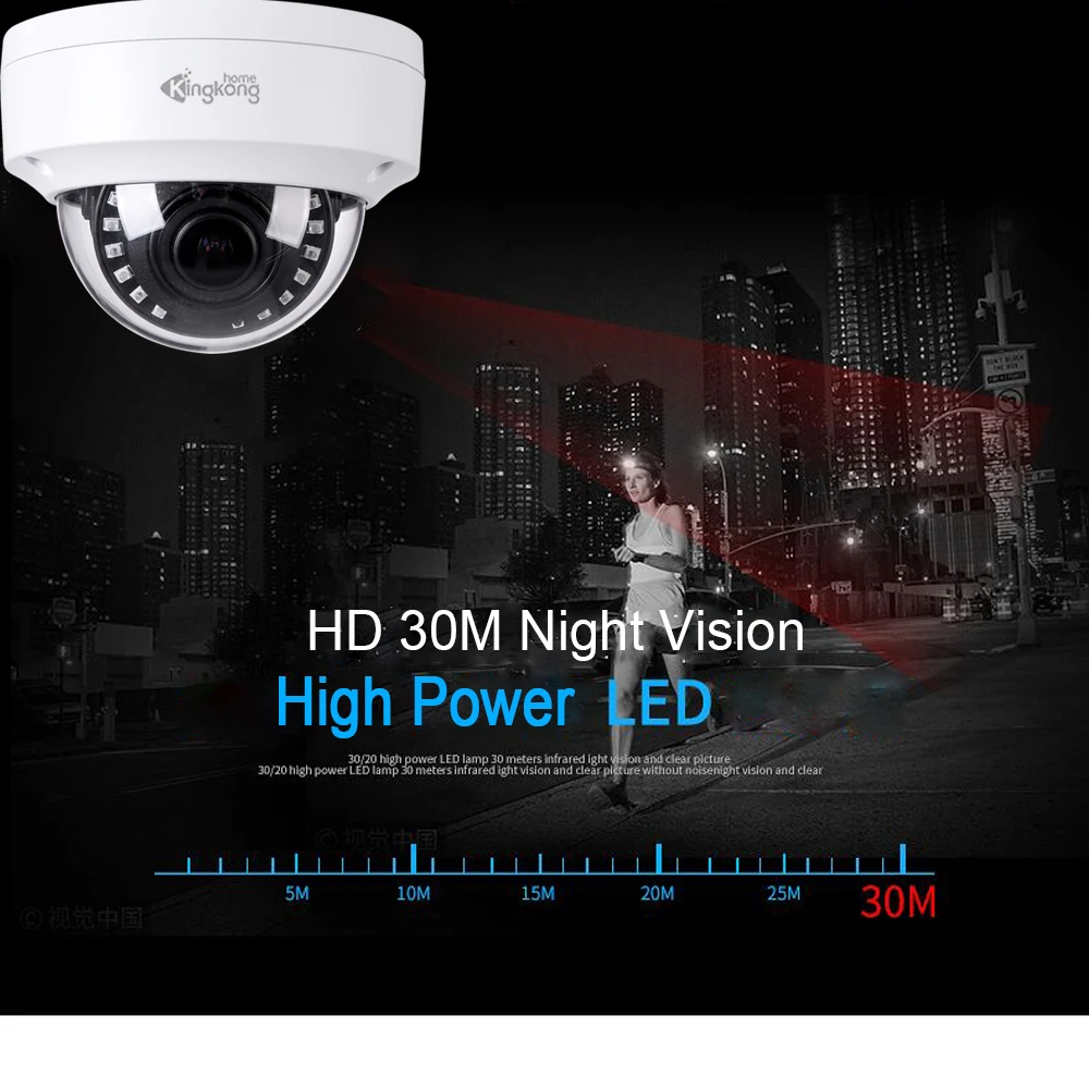 Kingkonghome ip камера 4MP/2MP варифокальный объектив CCTV безопасность Антивандальная