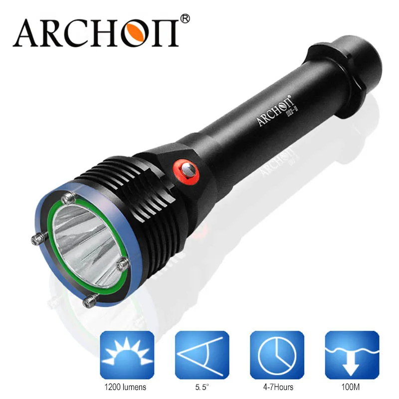 Ффонарь для дайвинга Archon D22-ii водонепроницаемый светодиодный 100 м фонарь с