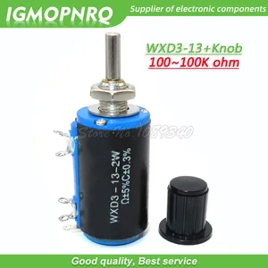 Искусственный потенциометр 1 шт. + 1 ручка 100 220 470 1 K 2K2 3K3 4K7 10K 22K 33K 47K 100k Ohm 470R 2,2 K 3,3 K 4,7 K WXD3-13-2W