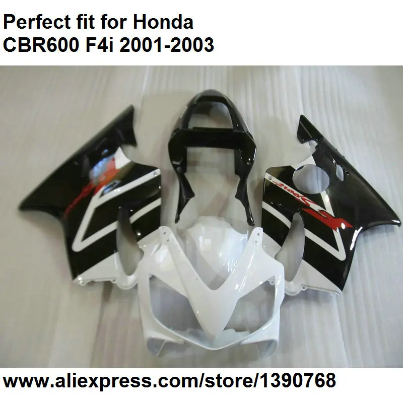 

Hot sales fairing kit for Honda CBR 600 F4i 01 02 03 white black fairings CBR600F4i 2001 2002 2003 DZ93