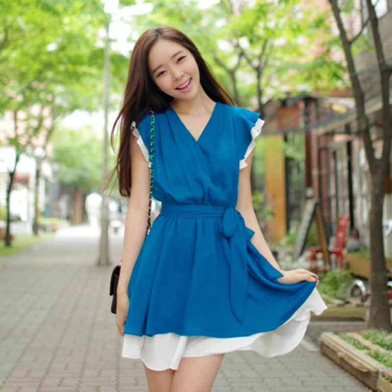 Middle school students aged 13-15-17 2014 academy summer dress female small fresh long Princess | Женская одежда