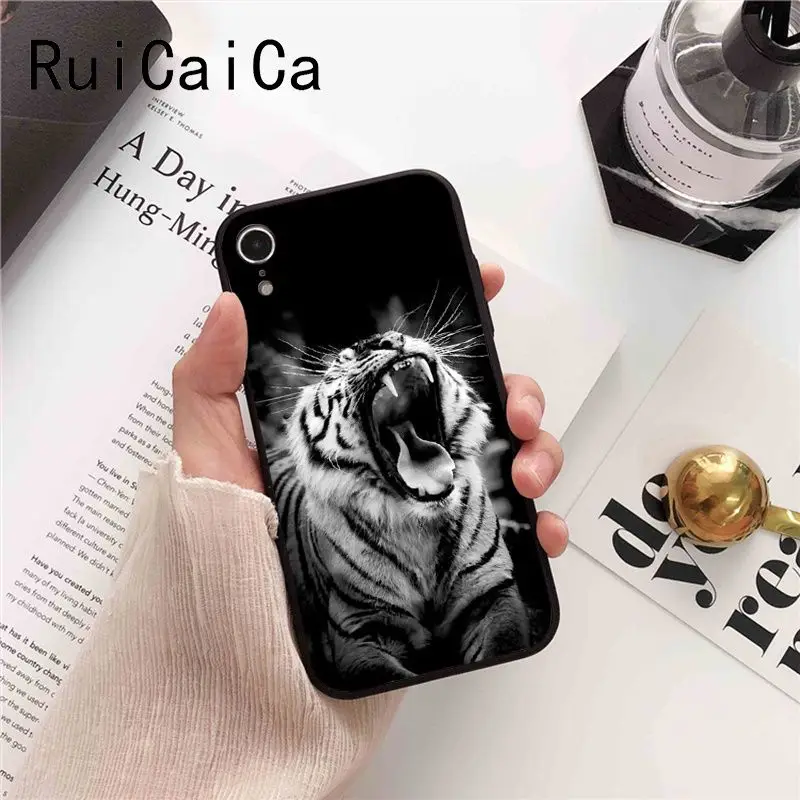 Модный Цветной милый чехол для телефона Ruicaica tiger iPhone 5 5Sx 6 7 7plus 8 8Plus X XS MAX XR 10 |