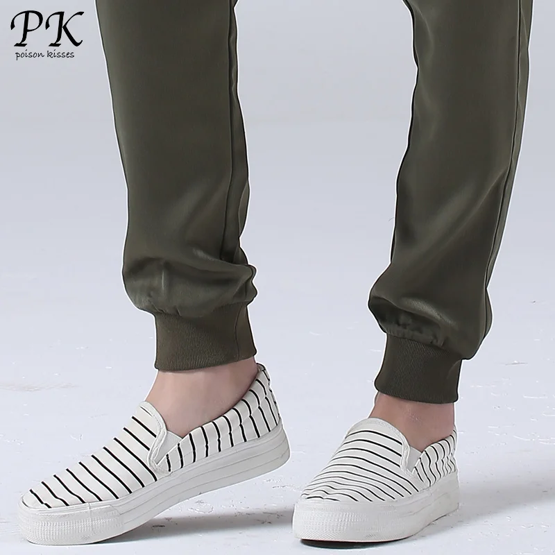 PK армейский зеленый джоггеры женские штаны для фитнеса льняные шаровары