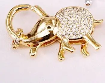 Gold Color 5 шт. ZYZ324-9747 CZ Micro Pave слон Омар коготь застежка, кубический цирконий Pave слон разъем/застежка/ссылка, в смешанных цветов - Цвет: Gold Color