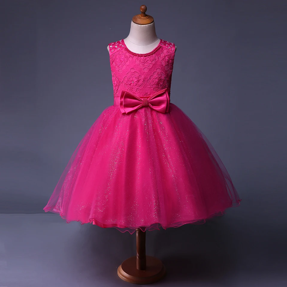 Cutestyles модное розово-Красное Кружевное платье для девушек платья дня рождения