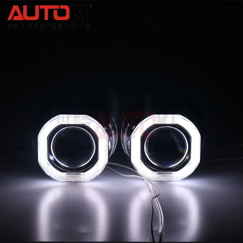 Autoki 2 5 Мини HID линзы проектора bi Xenon ксеноновая лампа 4300 K 8000 CCFL Angel Eye для фар