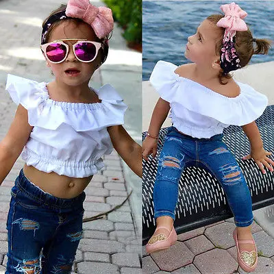 Детские летние топы на бретельках для маленьких девочек белая рубашка блузка +