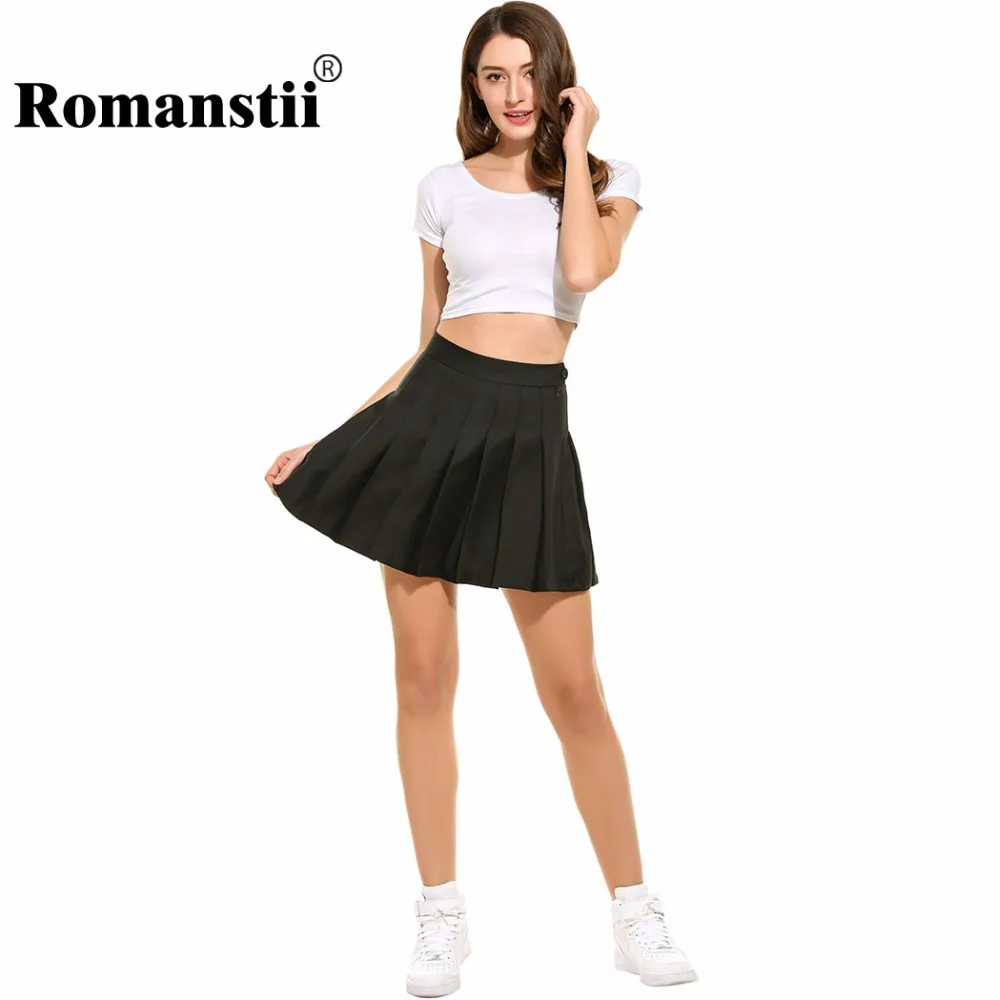 Romanstii пикантные летние Высокая Талия Корейский юбка Для женщин солнце