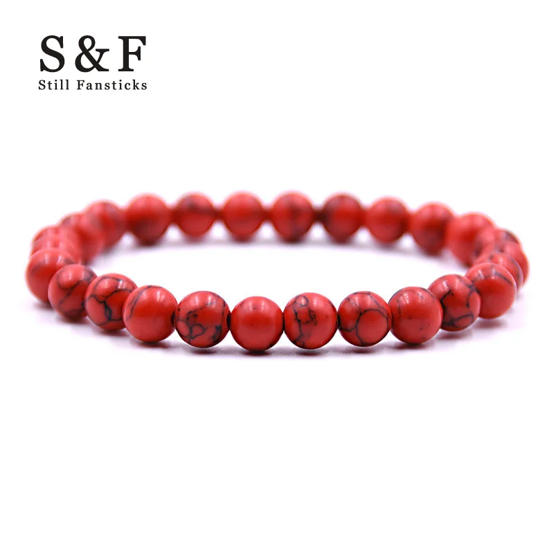 Красный бисера браслет бусины браслеты для женщин Pulseira Masculina мужские ювелирные изделия Feminina Bileklik Эластичный Браслет Bijoux браслет