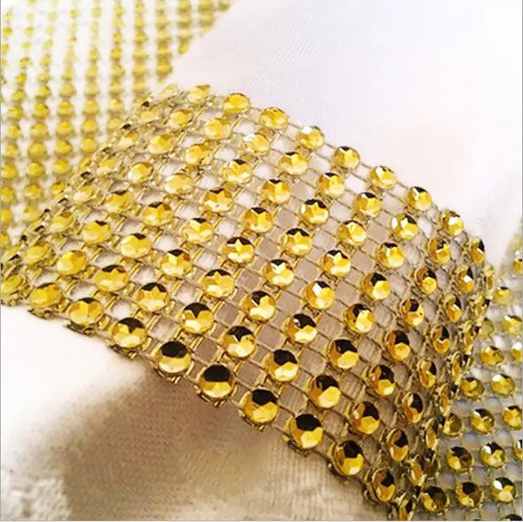 100 шт. серебряные 1 5 &quot8 рядов блестящие алмазные Стразы сетчатые чехлы с бантом