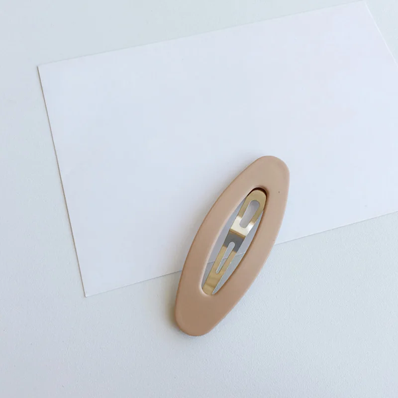 Ellipse Beige Аксессуары для волос акрил прямоугольные цвета скраб эллипс подарки корейский BB зажимы изящная бахрома 1 шт/2 шт карамельный цвет - Цвет: Ellipse Beige