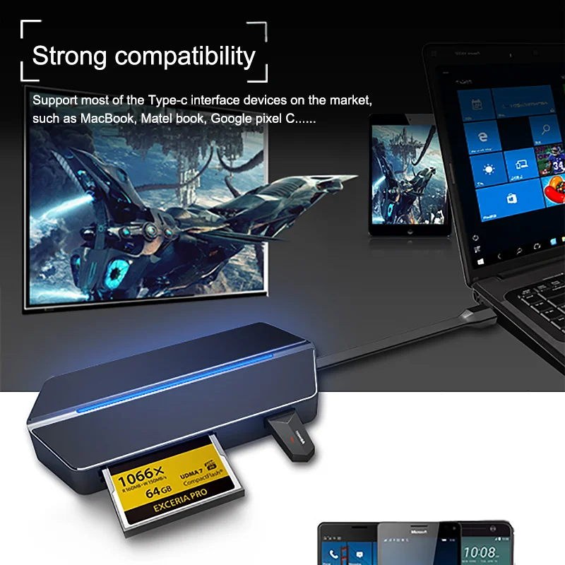 USB C 3 0 концентратор мульти Тип c 4K видео HD VGA 5 мм аудио SD TF CF Usb3.0 кард ридер адаптер