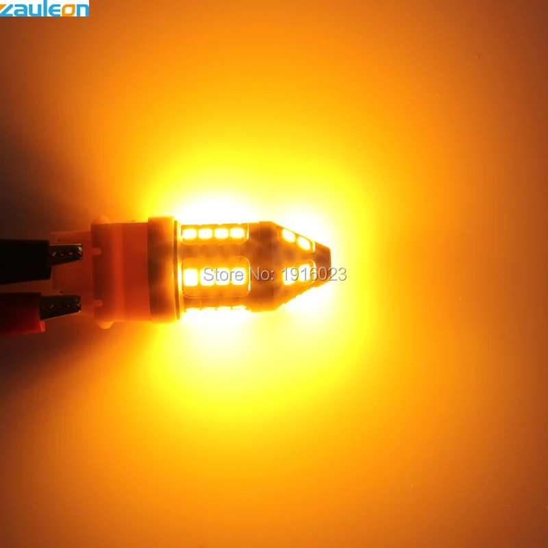 Zauleon 2 шт. 3157 3156 3057 3056 P27/7 Вт T25 желтый указатель поворота с 30SMD 2835 авто светодиодные