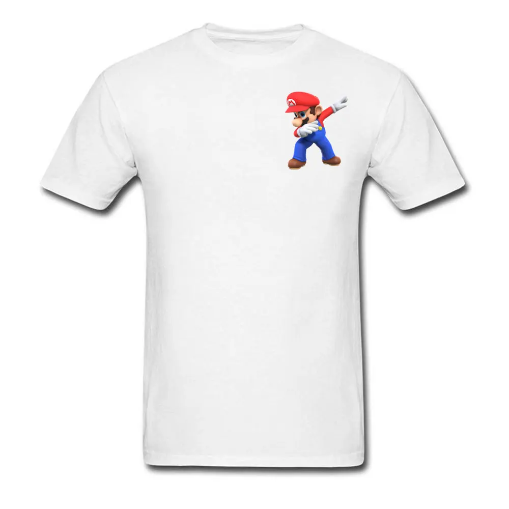 Мужские футболки 3D футболка Super Mario Bros футболка забавная одежда с принтом Марио Летние черные топы хлопковые футболки оптом - Цвет: Chest Print White