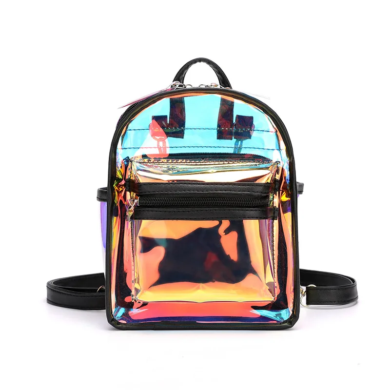 Женский мини-рюкзак из ПВХ прозрачные школьные сумки желе для девочек-подростков