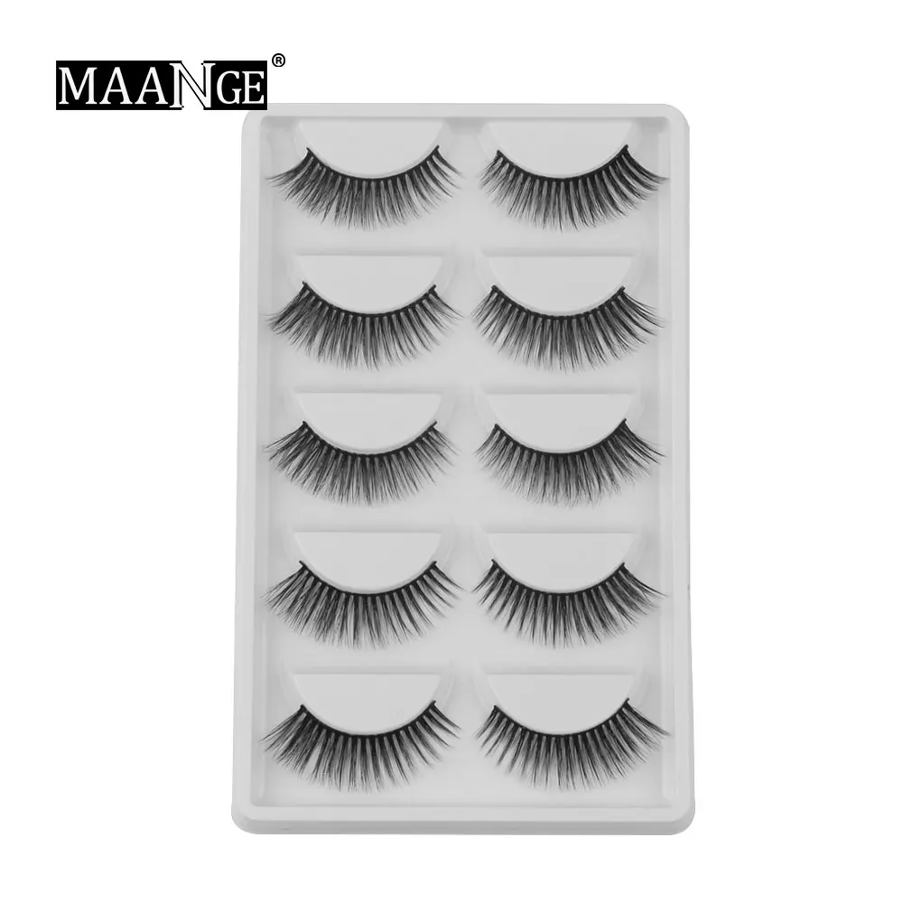 3D45 MAANGE, новинка, 5 пар, 3D, норковые накладные ресницы, натуральные, длинные, мягкие, многоразовые, толстые ресницы, ручной работы, для наращивания, макияж, инструменты для красоты - Длина: 3D45