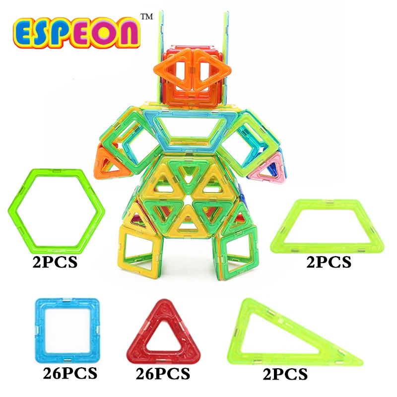 Большой размер Магнитный конструктор блок игрушка 58 шт модель строительные