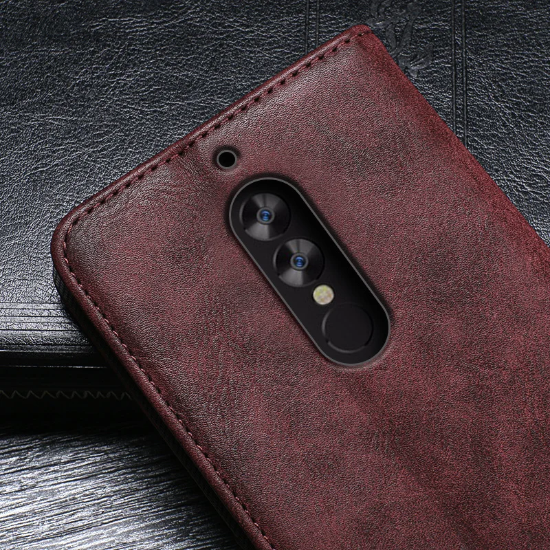 Роскошный кожаный чехол книжка с держателем для карт UMI Umidigi S2/Кристальный ретро