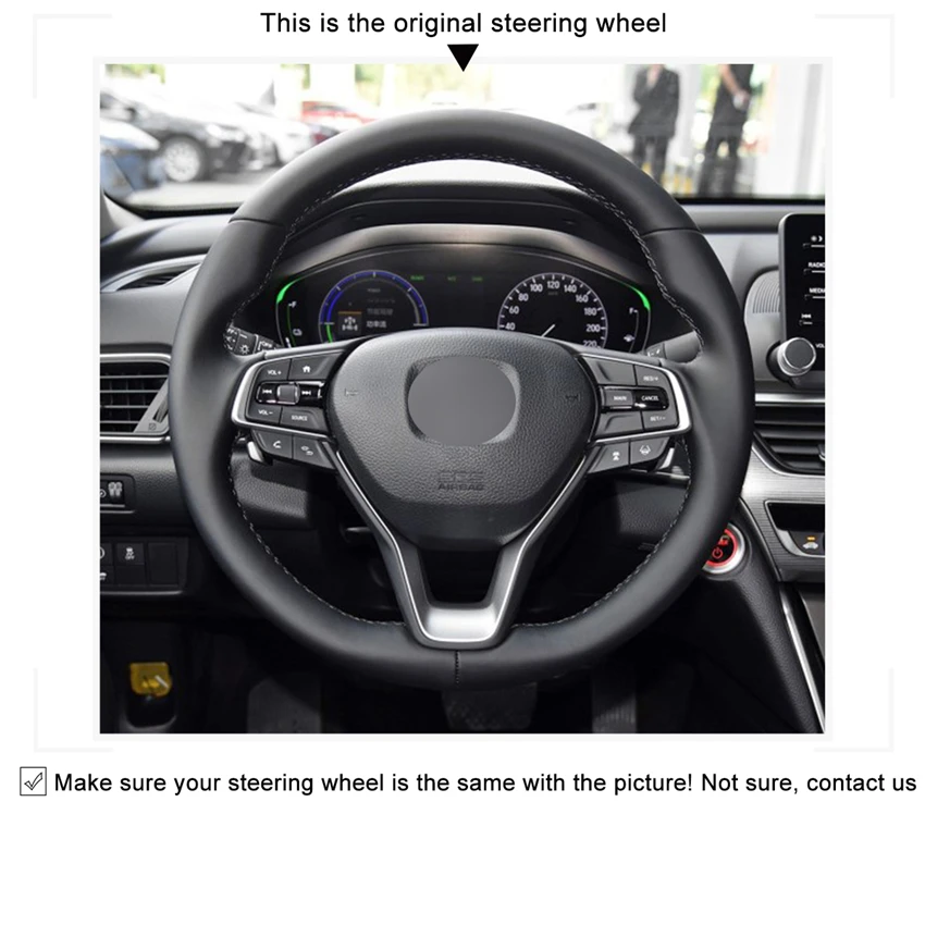 Чехлы рулевого колеса автомобиля из искусственной кожи для HONDA Accord 10 2018 2019 черный