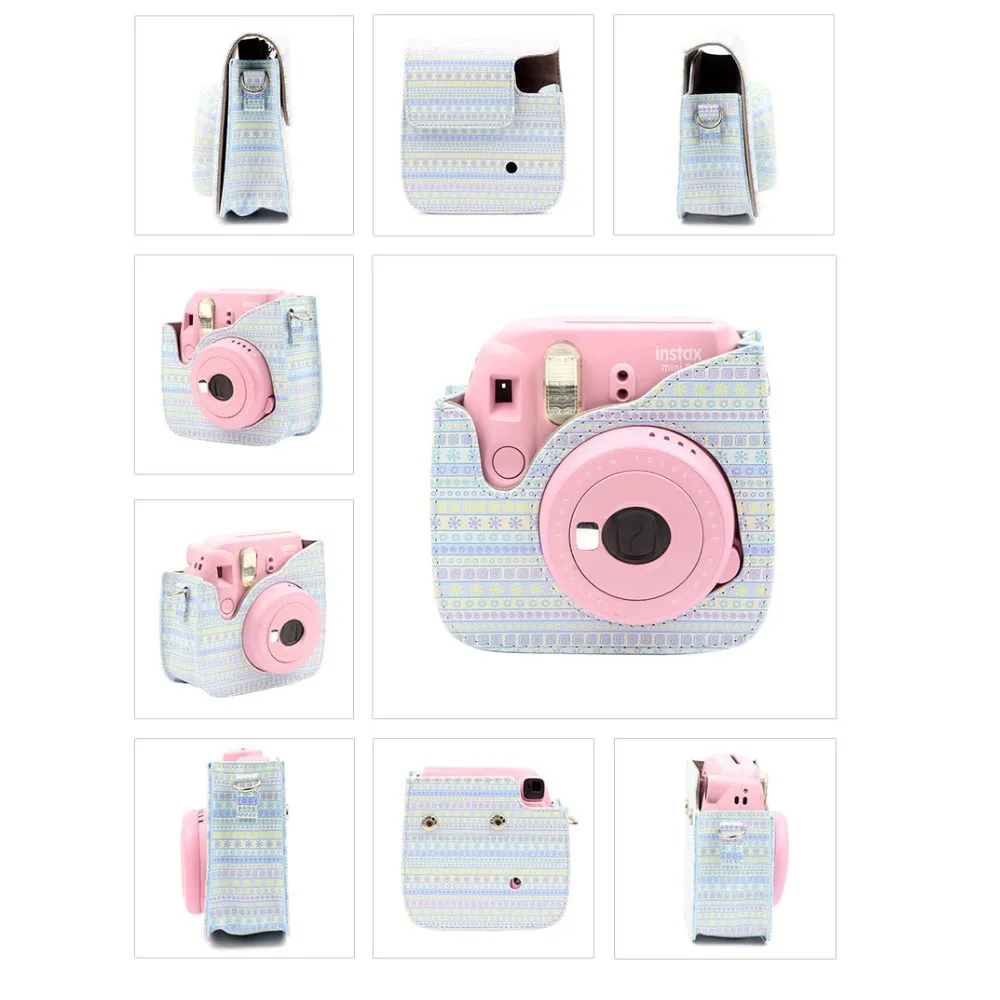 7 в 1 комплект аксессуаров для Fujifilm Instax Mini 8/8+/8 s/9/чехол для камеры/ремешок/Зеркало для селфи/фильтр/альбом/наклейки "фильмы" границы и т. Д