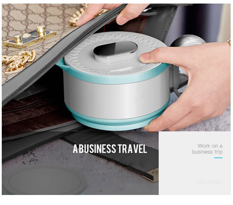 110-220V Electric Mini Travel Kettle Silicone Foldable Automatic Power-off Camping Portable Water Boiler With Cup Electric