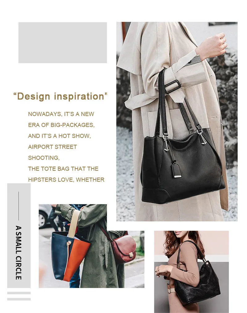 Soft Leather Women's Top-handle Bag Shoulder bag Genuine Leather Ladies Hand Bags Large Black Handbags for Women bolsa