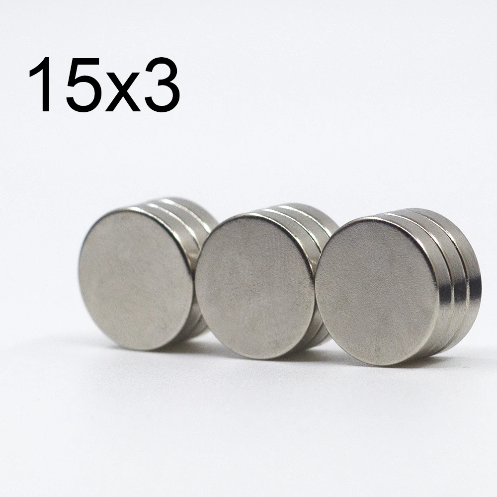 10/20/50/100 Pcs 15x3 неодимовый магнит 15 мм x 3 мм N35 NdFeB Круглый супер мощный сильный постоянный магнетический imanes диск 15x3