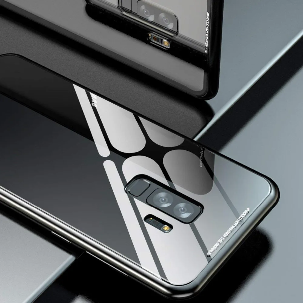 Suntaiho Ultra Magnetic Adsorption Phone Case For Samsung Galaxy S9 S8 S7 Note 8 Luxury Magnet Frame Back Glass Cover |