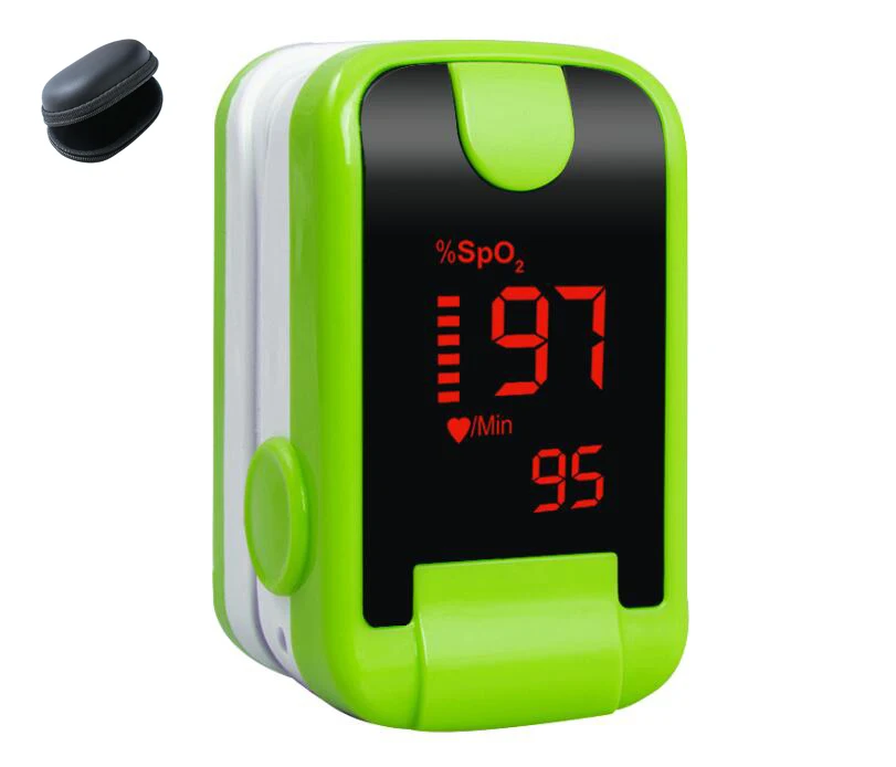 Green-Case Oximetro De Dedo Finger Pulse Oximeter Blood Oxygen Saturometro SPO2 PR Oxymeter De Pulso Portable Saturator Pulsioximetro - Цвет: Green-Case