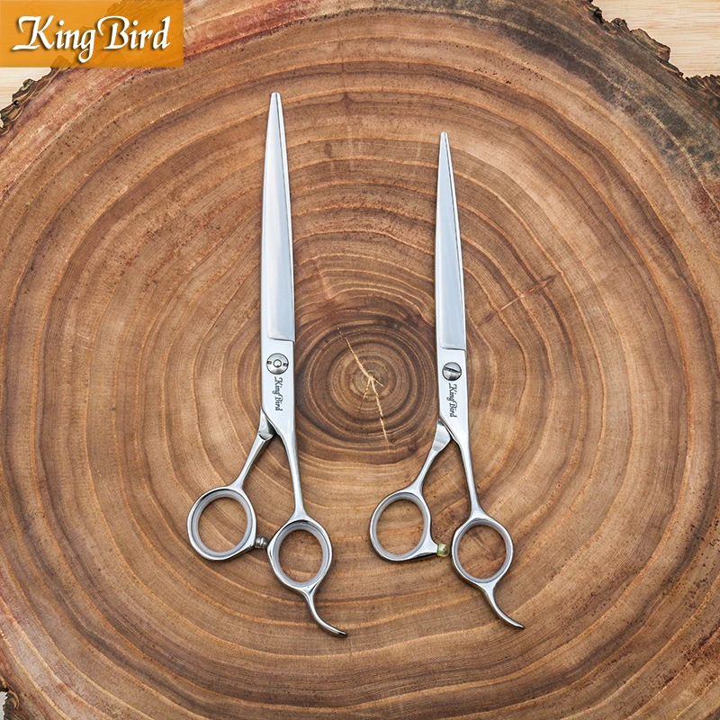 

Dog hair shears 7 INCH 7.5 INCH Professional pet grooming scissors Pet hair scissors Bright silver Kingbird NEW