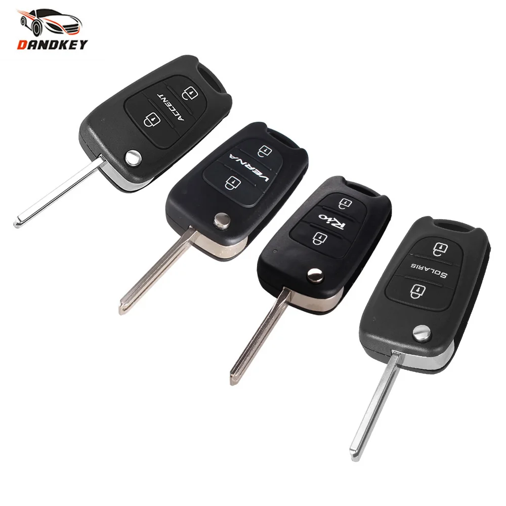 Dandkey для HYUNDAI Accent Verna KIA Rio Sportage 3 кнопки сменный автомобильный брелок откидной
