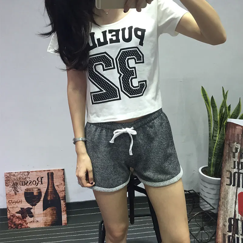 Летние женские новые махровые шорты с завязками широкие домашние Свободные