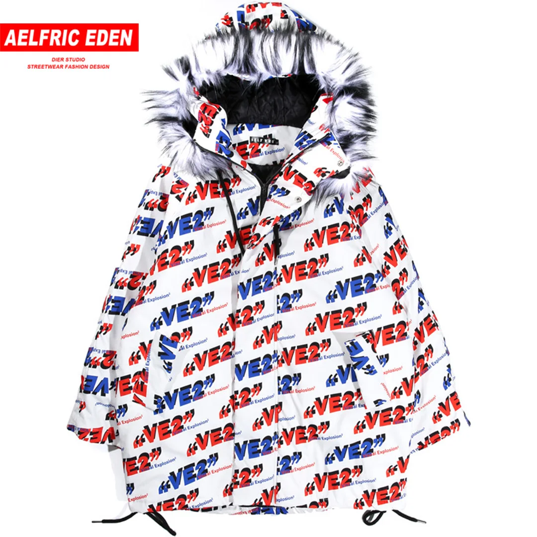 Белая парка Aelfric Eden Мужская зимняя теплая длинная куртка с меховым капюшоном