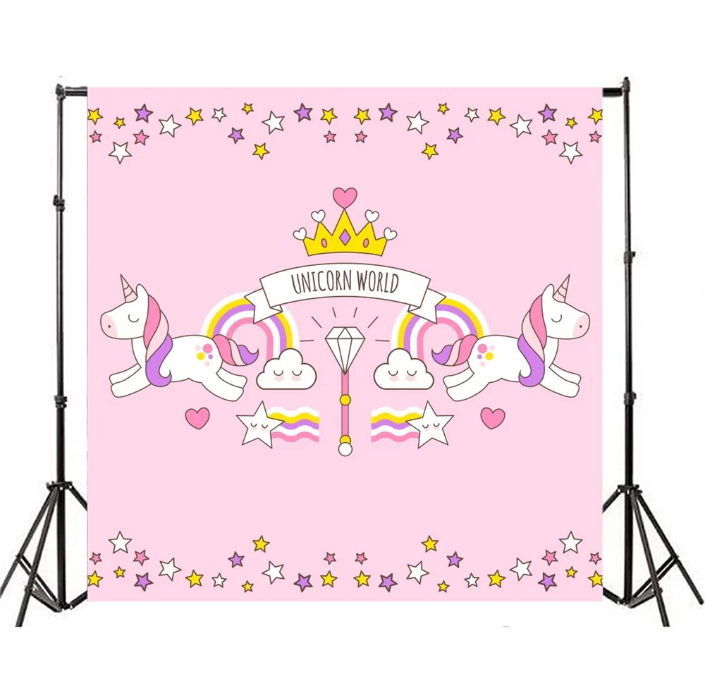 Laeacco мультфильм Единорог Дети День рождения Фото фоны индивидуальные