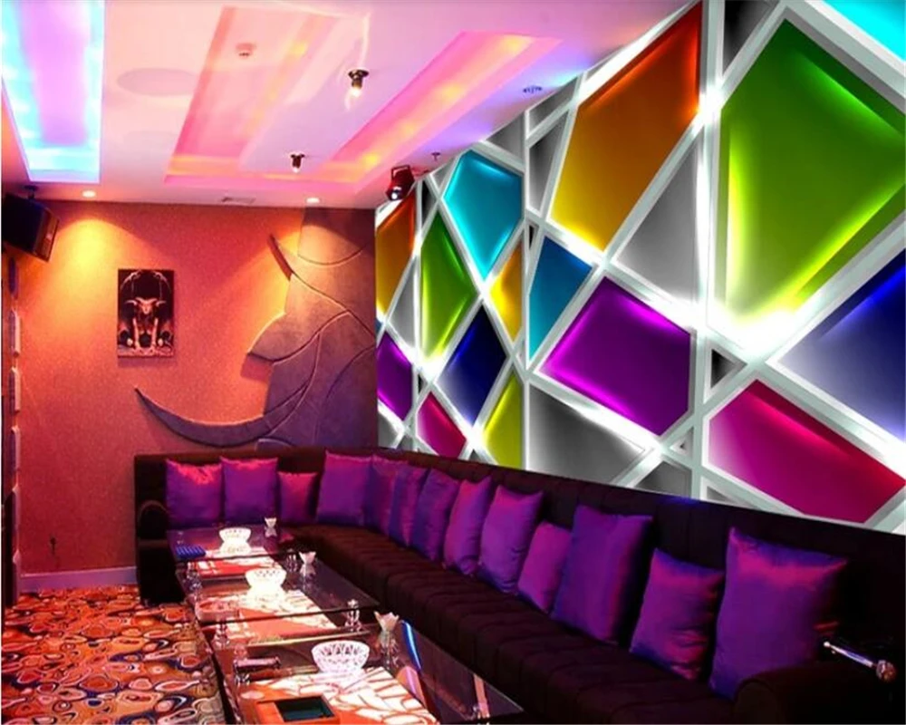 

beibehang papel de parede Colorful three-dimensional crystal bar KTV background wall wallpaper behang hudas beauty papier peint