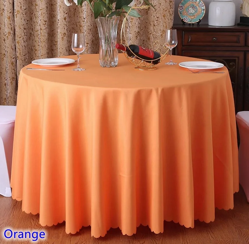 ORANGE 24 цвета, свадебные скатерти, скатерть, полиэстер, скатерть, для отеля, банкета, украшения для круглых столов - Цвет: ORANGE
