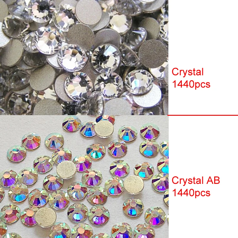 Ясно Crystal AB SS3 1440 шт. Гвозди украшения nial Книги по искусству NON HOT FIX sparkals блеск ясно