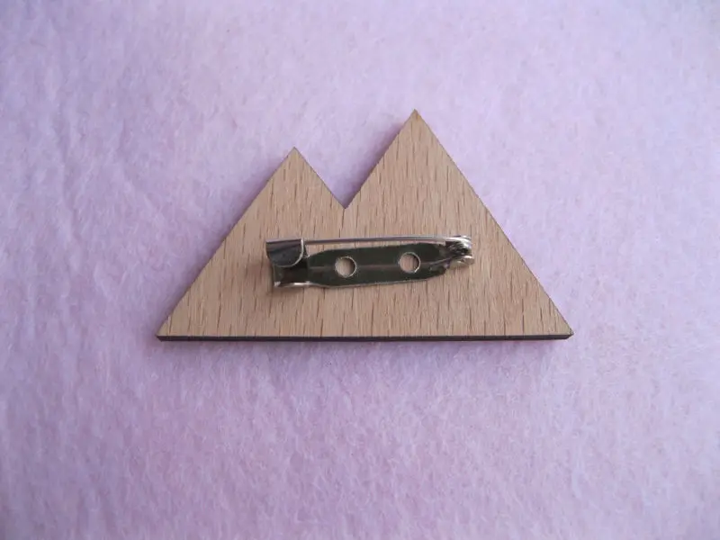 Деревянные броши в стиле двойные горы | Украшения и аксессуары