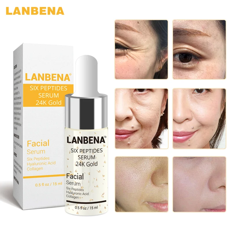 Крем для лица LANBENA 24K Gold с шестью фотоблестками средство против старения и морщин