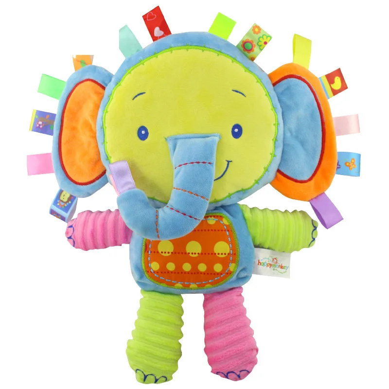 elephant 33*20 см детские погремушки для малышей, подвижные игрушки, кукла, ручные колокольчики, плюшевое животное, Мягкая комфортная Детская игрушка для сна, Слон/Кролик - Цвет: elephant